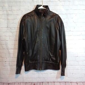Y2K  Soft Leather London‎ Fog  Mens Brown  Jacket Sz M